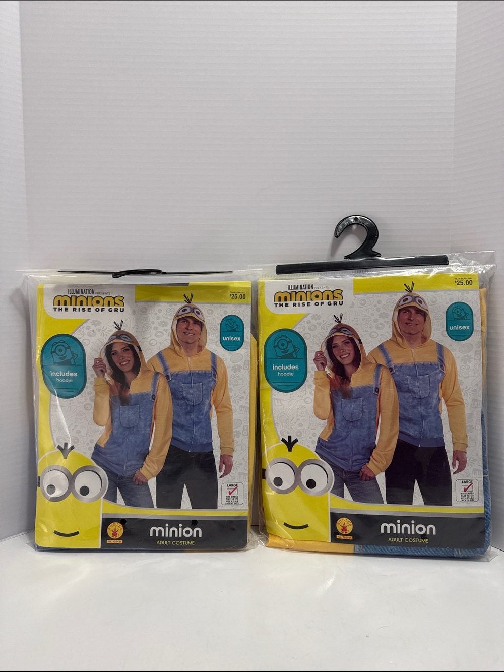 Rubies Universal Yellow and Blue Minion Hoodie Costume unisex large x2